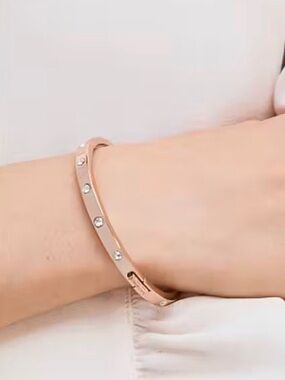 kate spade Rose Gold Crystal Bangle Bracelet